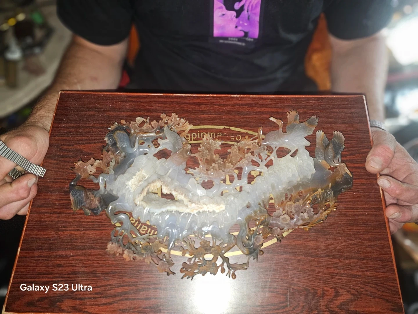 Carved Agate Geode Sculpture