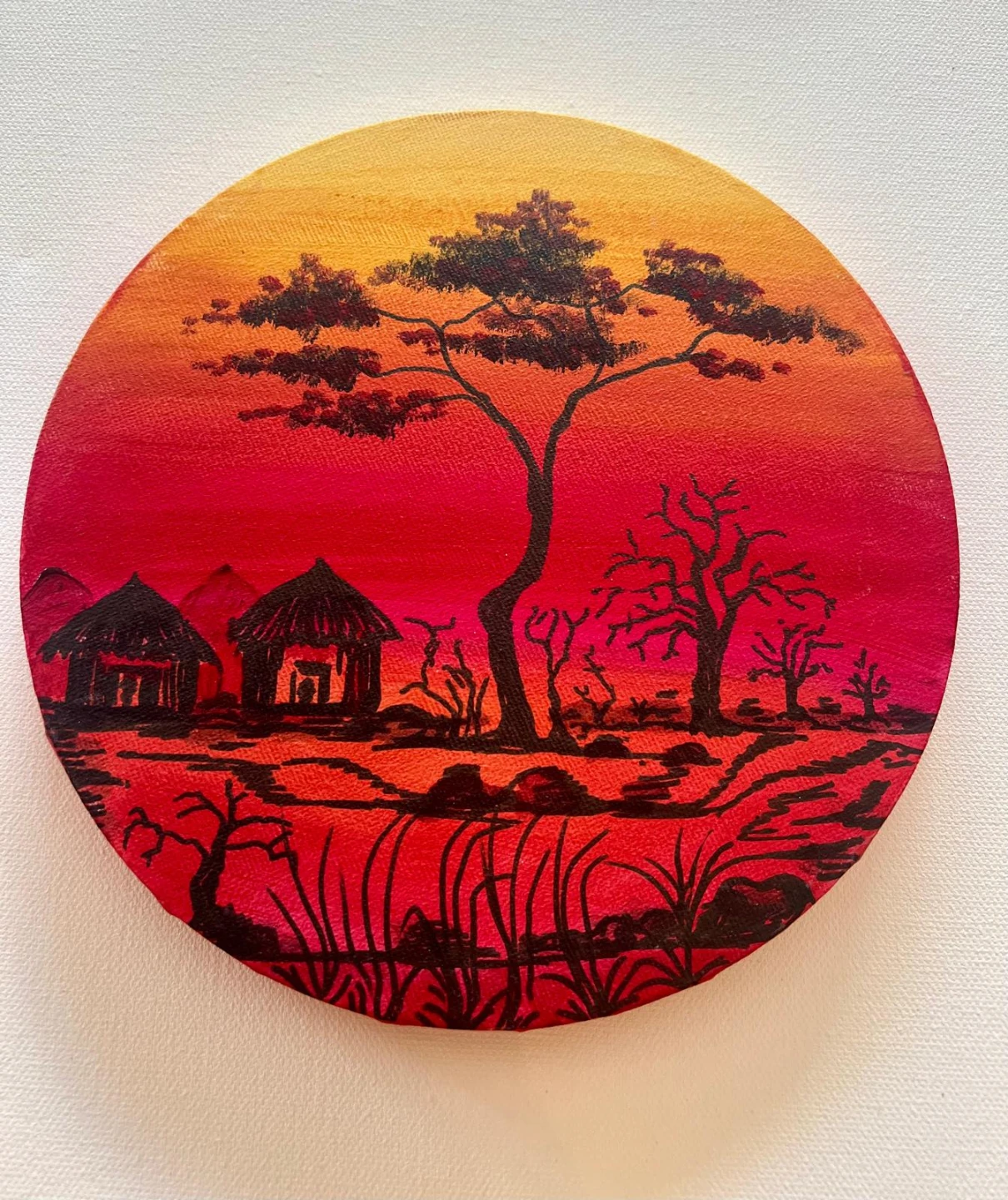 two hand drawn landscape paintings - photo 2