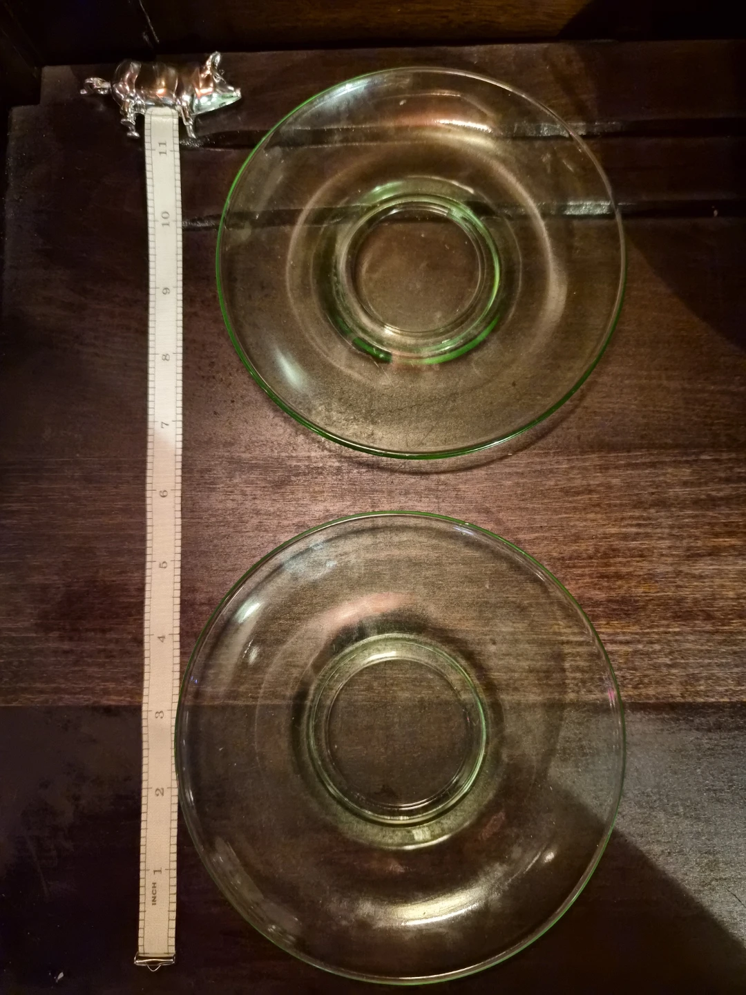 Uranium Glass Saucer Plates (Set of 2) - photo 2