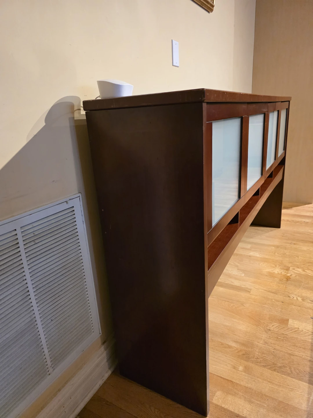 Dark Wood Hutch with Frosted Glass Doors - photo 4
