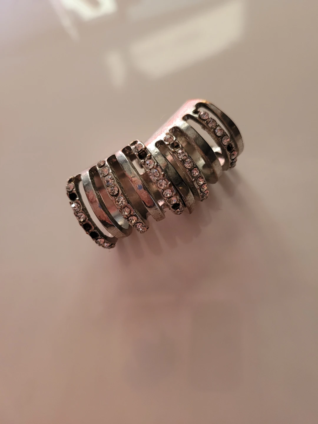 Silver-tone Rhinestone Cuff Bracelet - photo 2