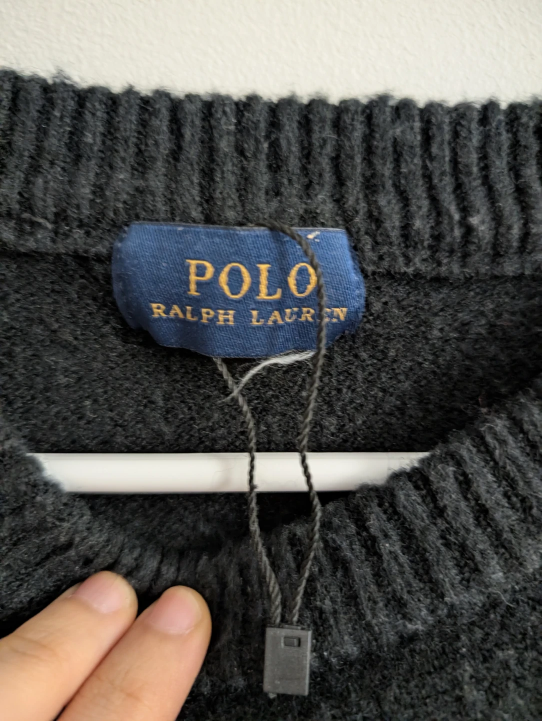 Polo Ralph Lauren Black Sweater Heavily Piled Well Worn ptp 20" - photo 2