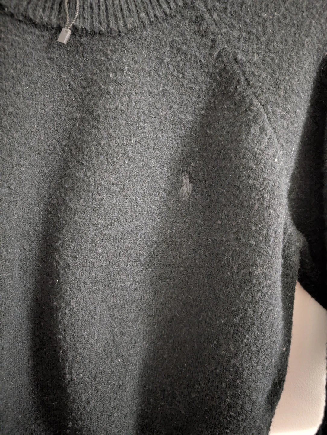 Polo Ralph Lauren Black Sweater Heavily Piled Well Worn ptp 20" - photo 3