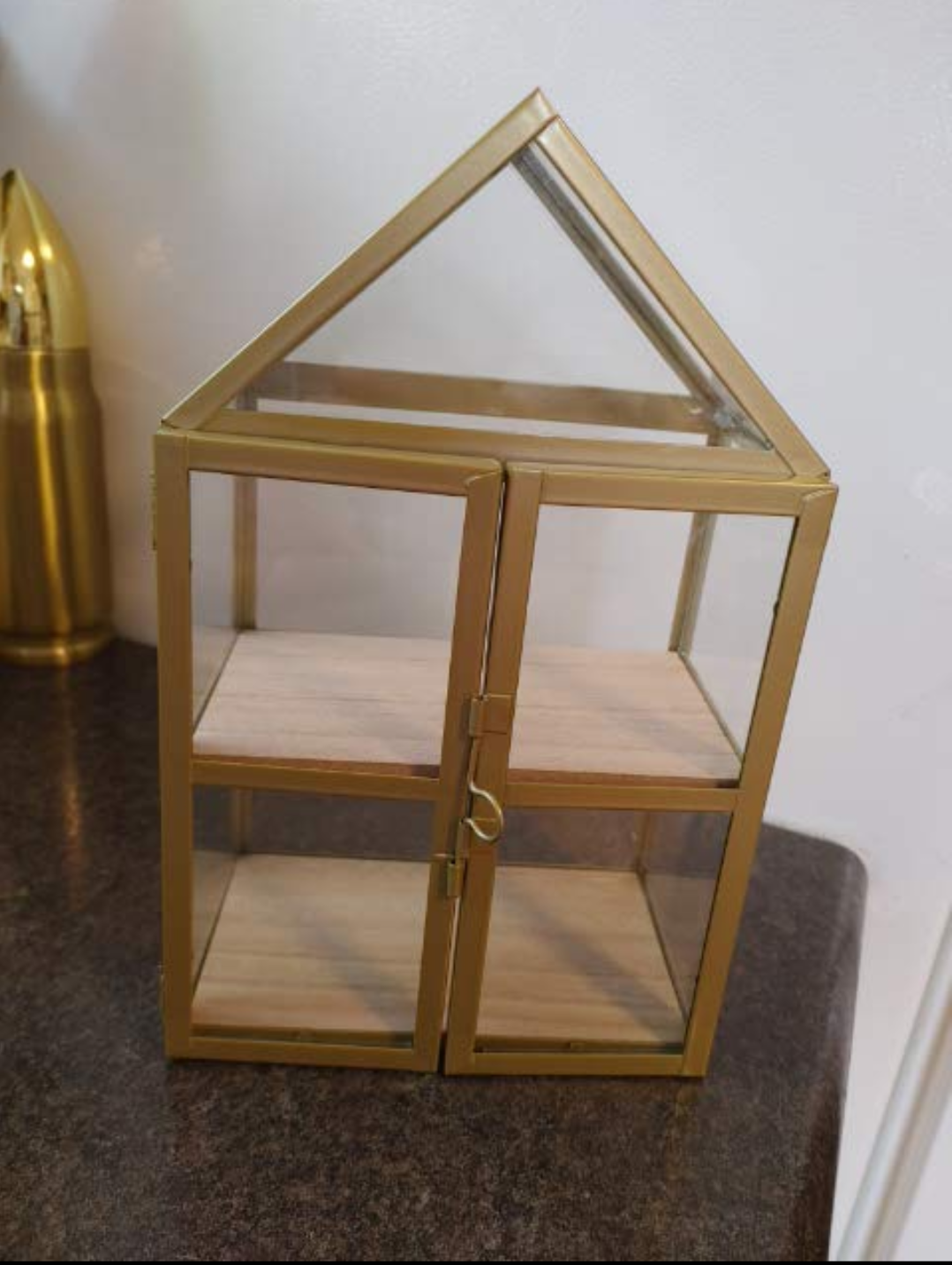 Gold Metal and Glass Display Cabinet - photo 5