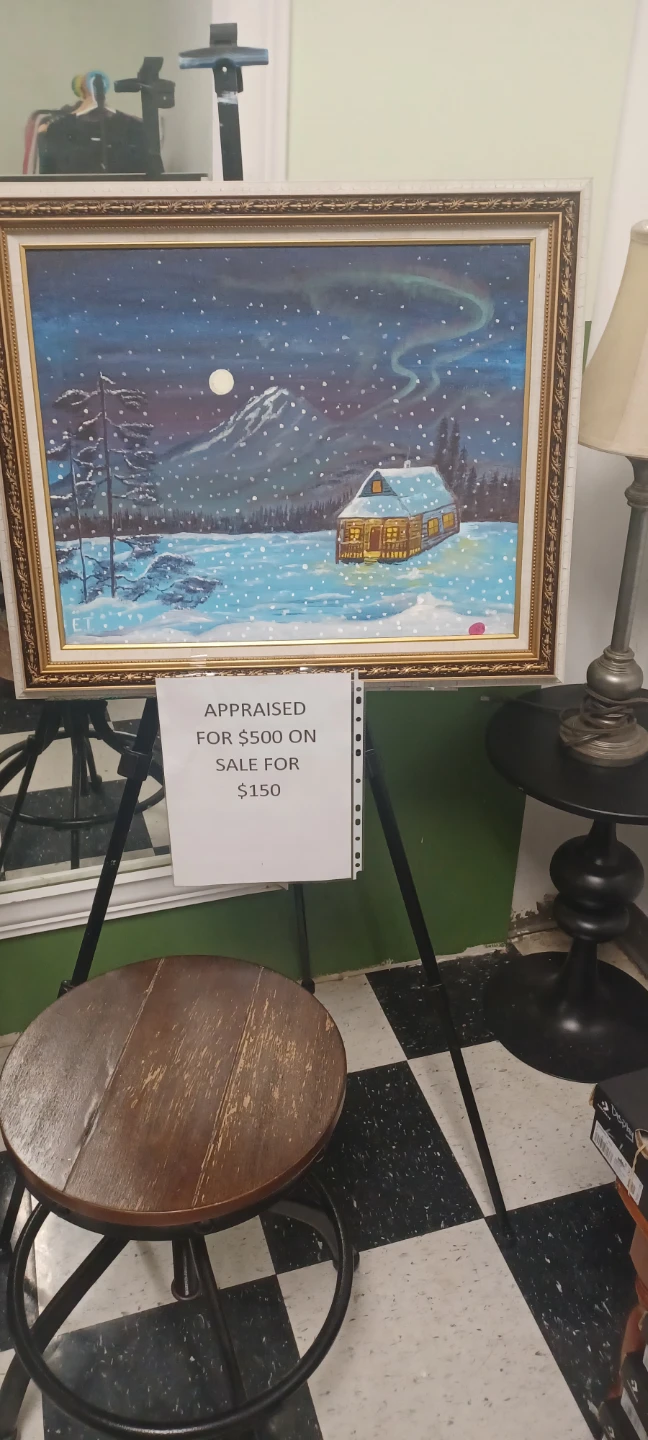 Original hand paintings with wooden frames.