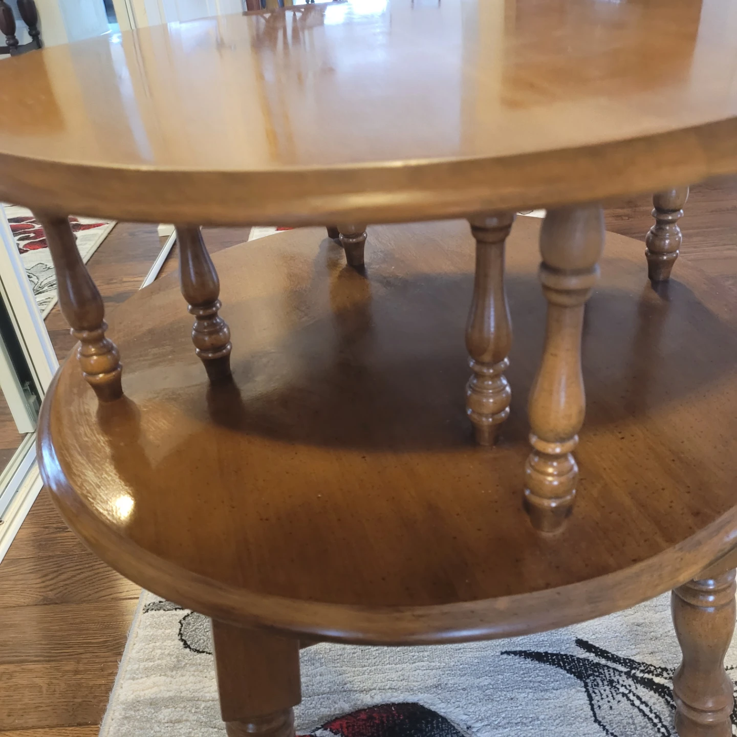 Wooden two-tier end table - photo 2