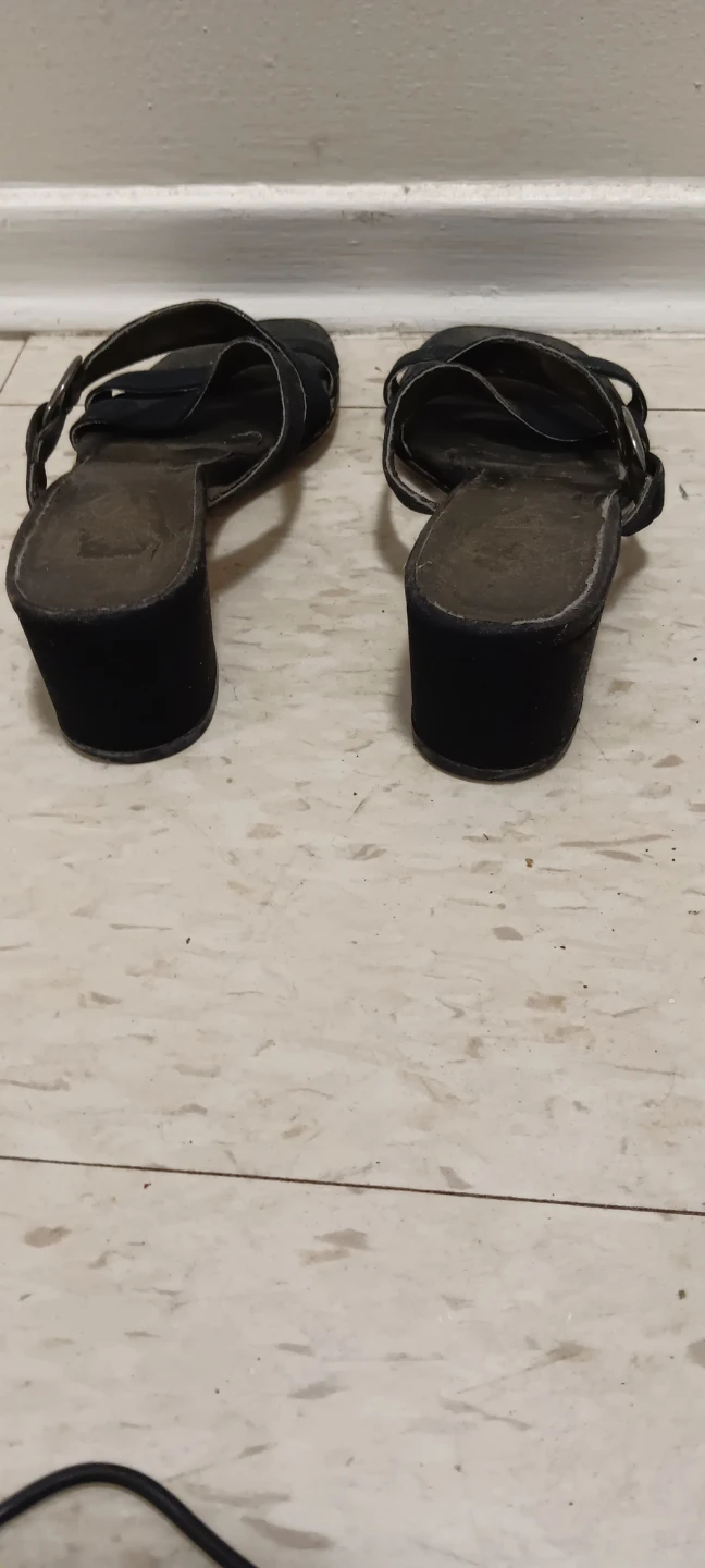 Black heeled sandals