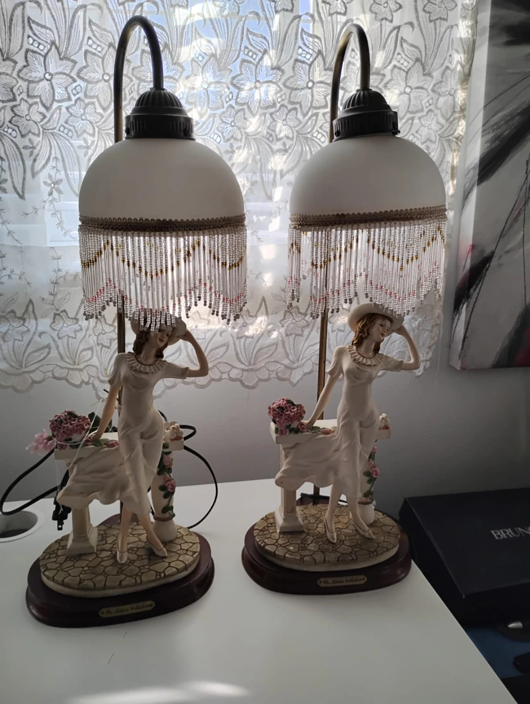 Natelia Collection vintage sculpture, decorative light,  beads