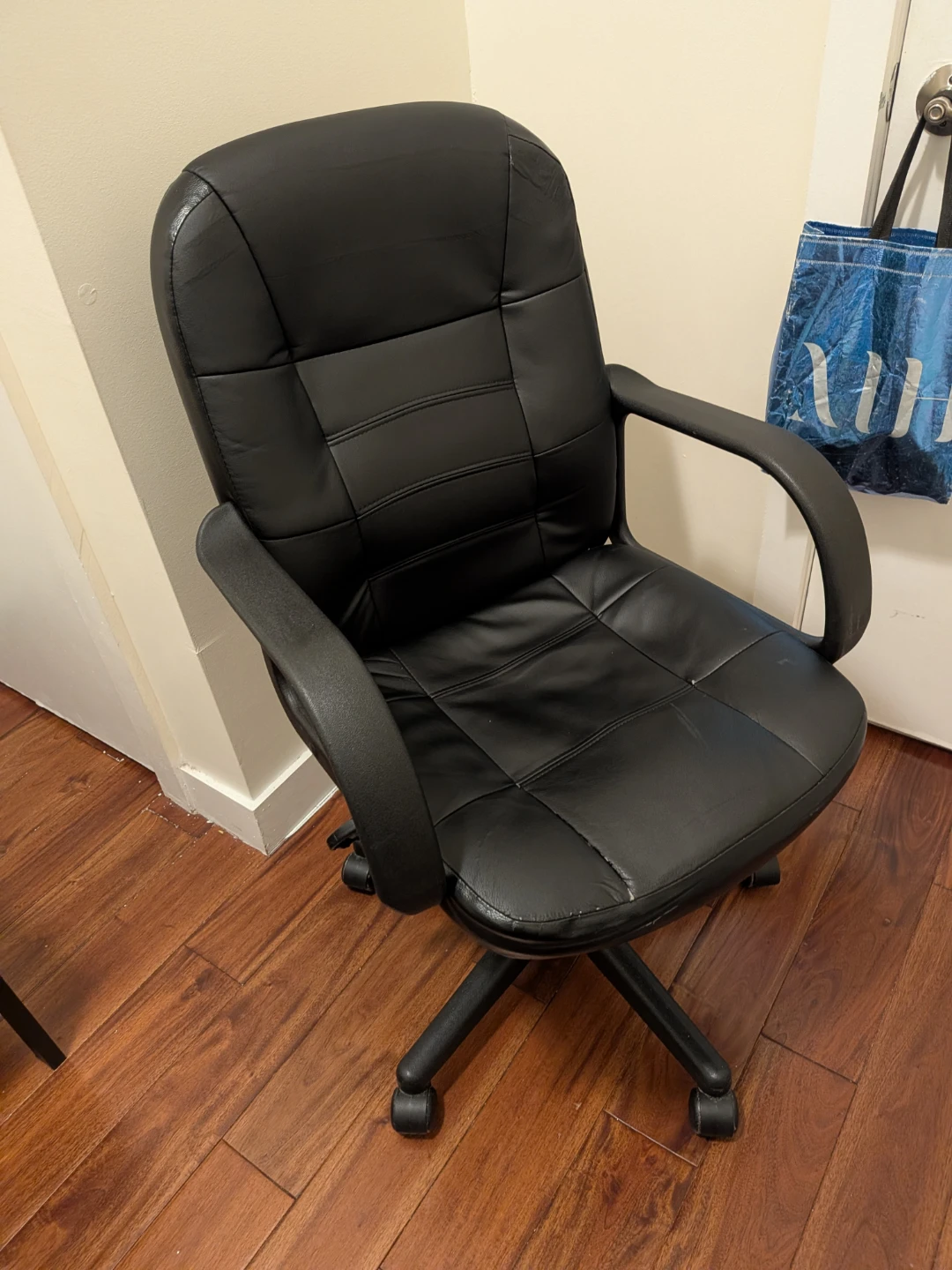 Black Faux Leather Office Chair