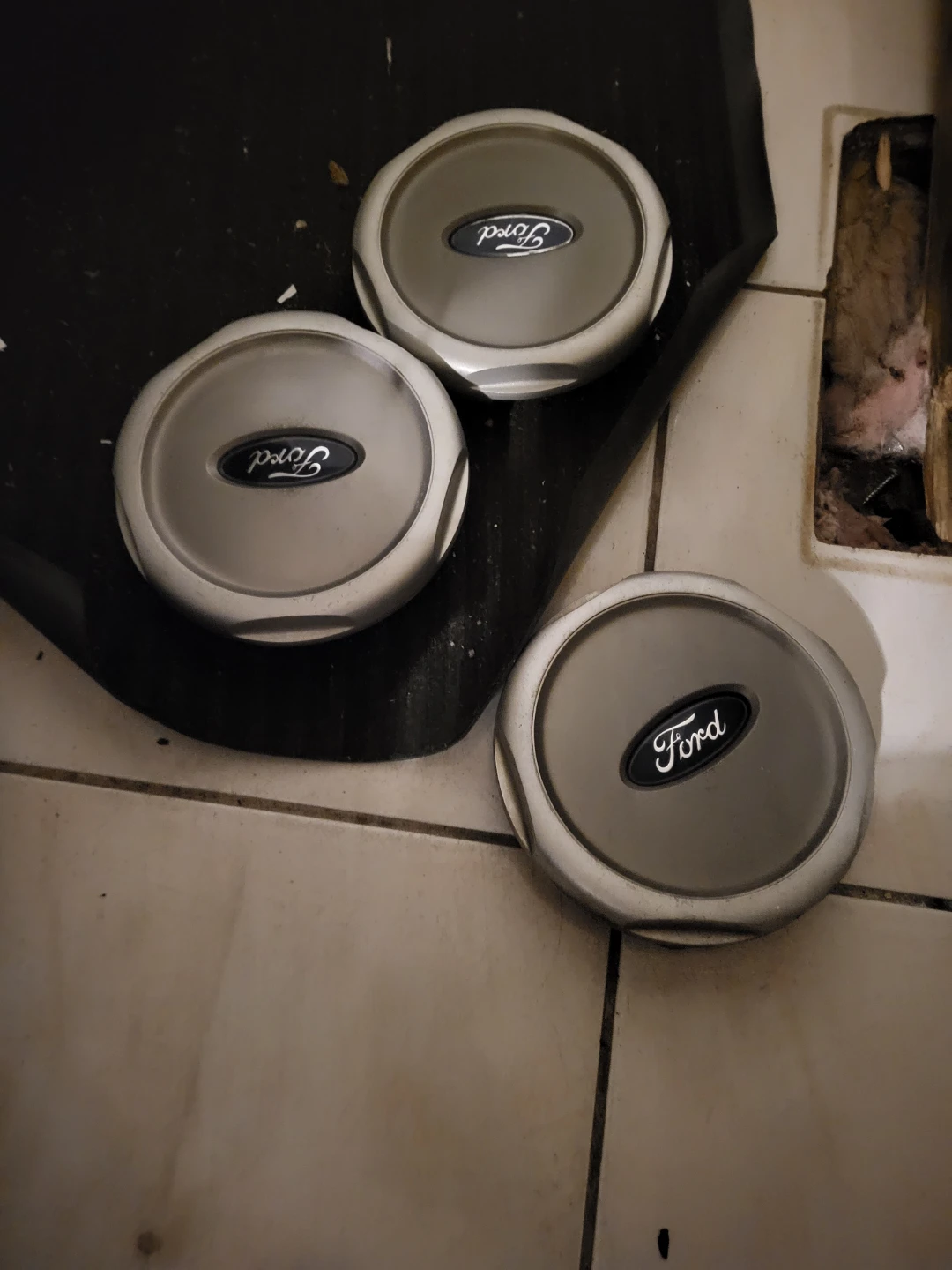 Set of 3 Ford Hubcaps