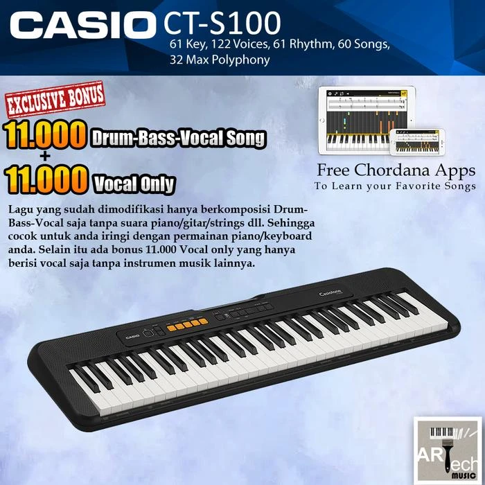 Casio Casiotone CT-S100 61-Key Keyboard - Like New! - photo 4