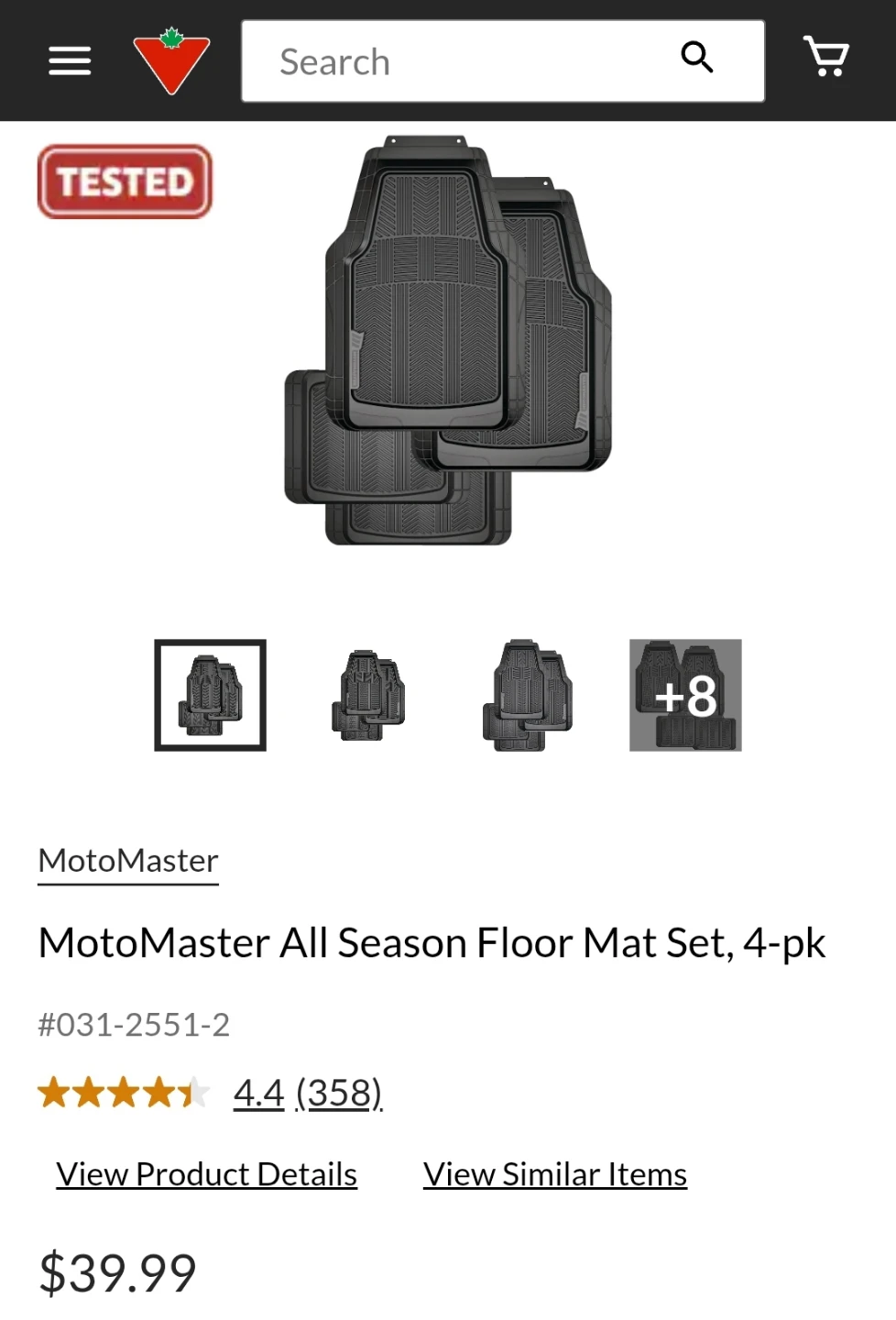 Motomaster All Season Floor Mats Set