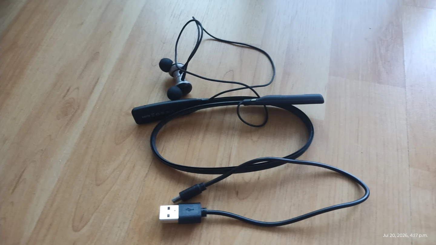 Bluetooth Wireless Neckband Earphones with Microphone – Black - photo 3