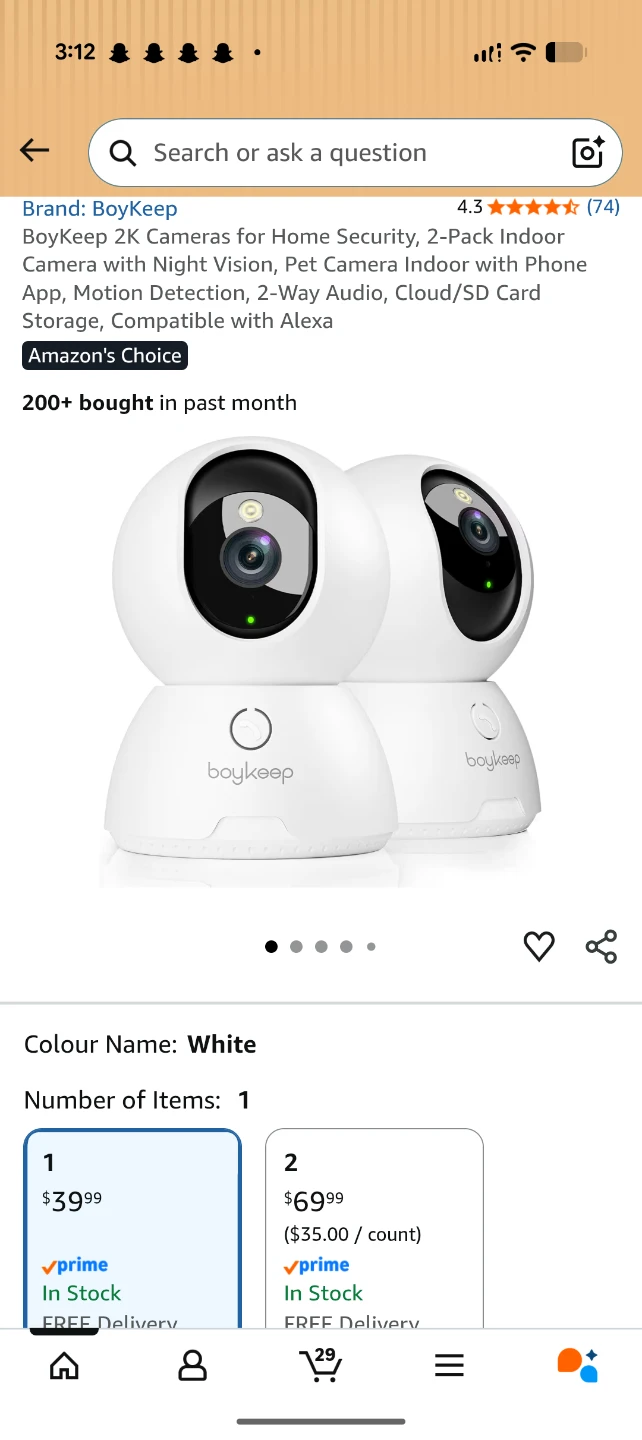 BRand new Boykeep Indoor 2K Pan Tilt security Camera - photo 2