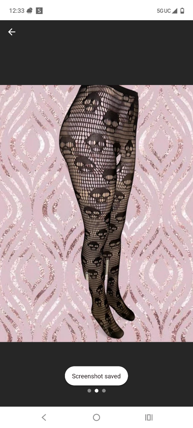 Black Fishnet Tights with Skull Pattern - photo 3