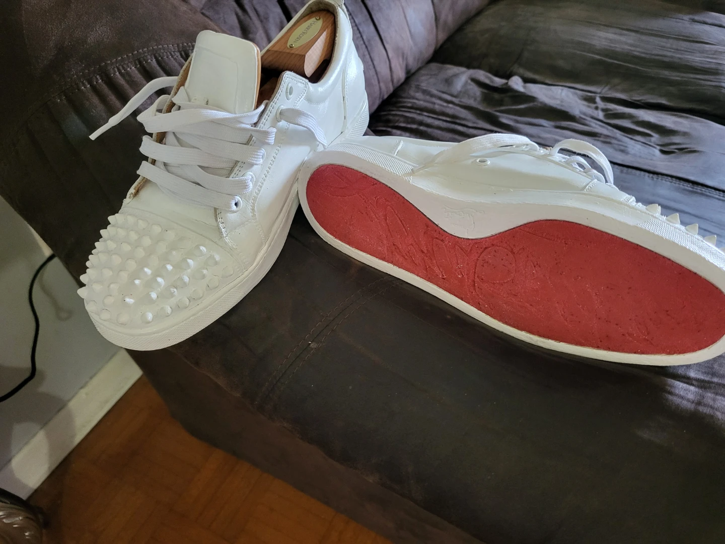 Christian Louboutin White Spike Sneakers