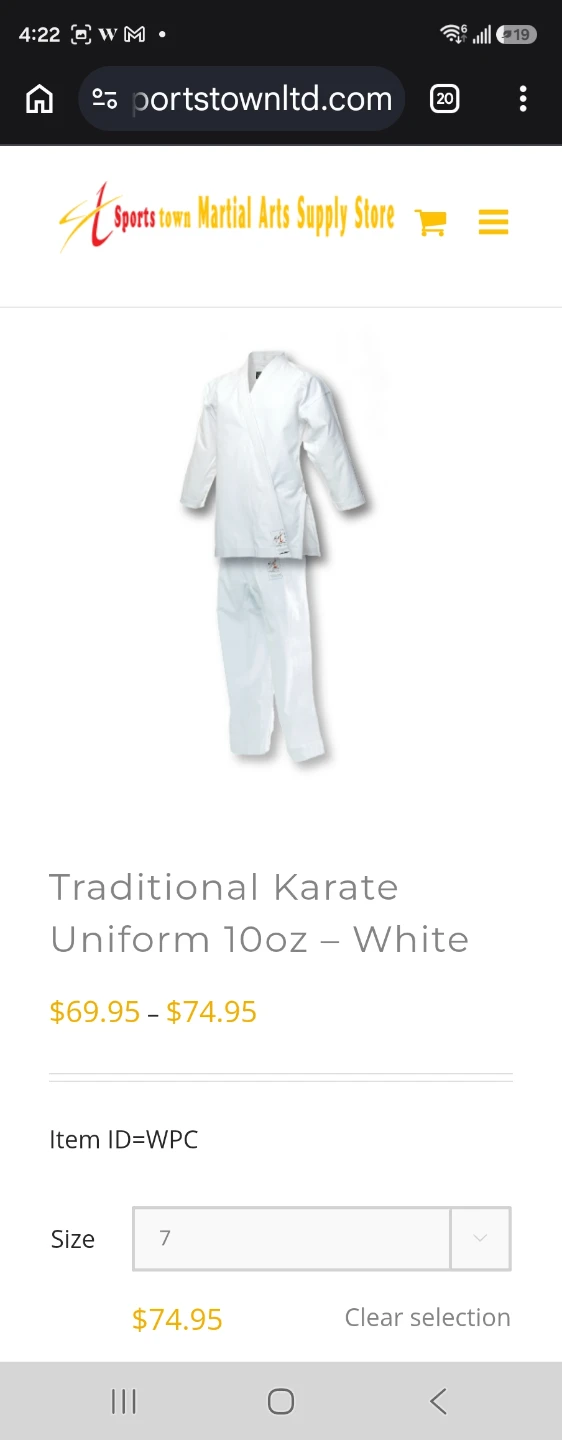 Sportstown Martial Arts Uniform - White - Size 0000 to 7 - photo 3