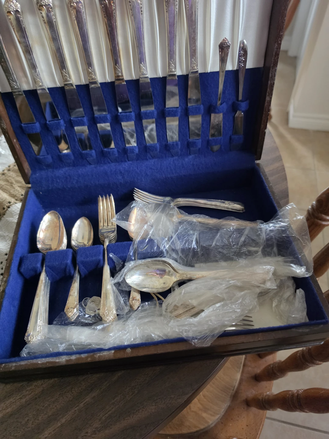 Silverware Set in Wooden Box