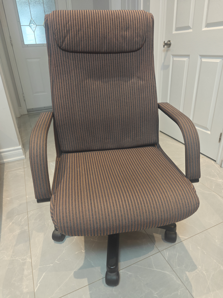 Brown Pinstripe Office Chair