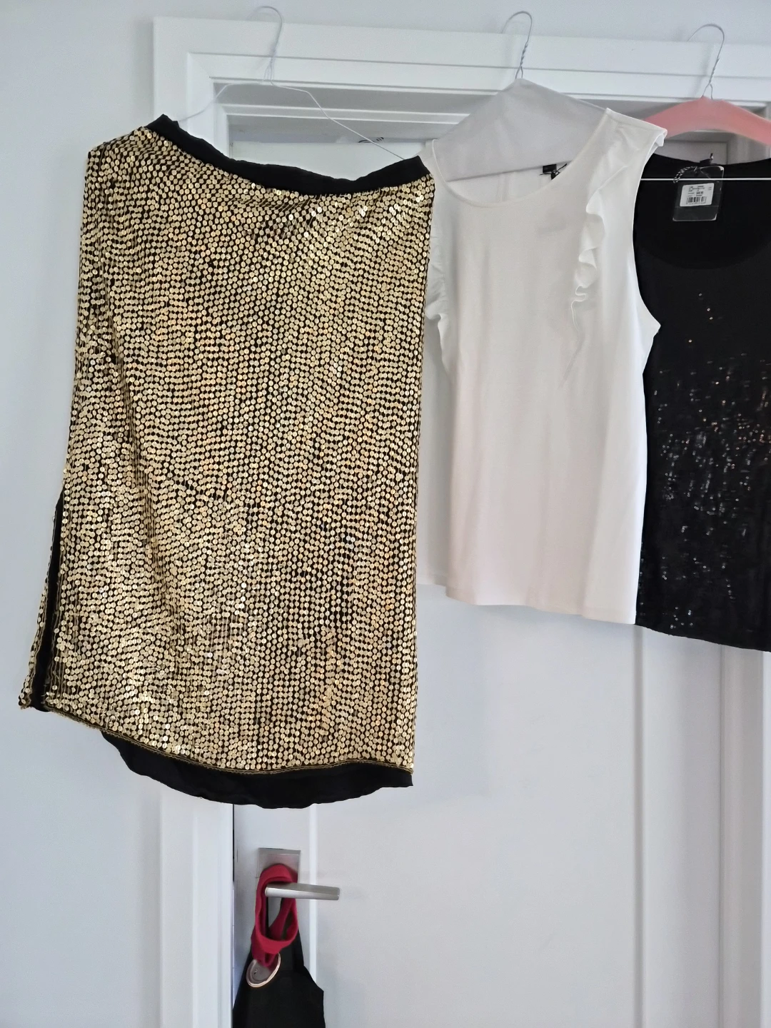 Gold Sequin Skirt & 2 Tanktops