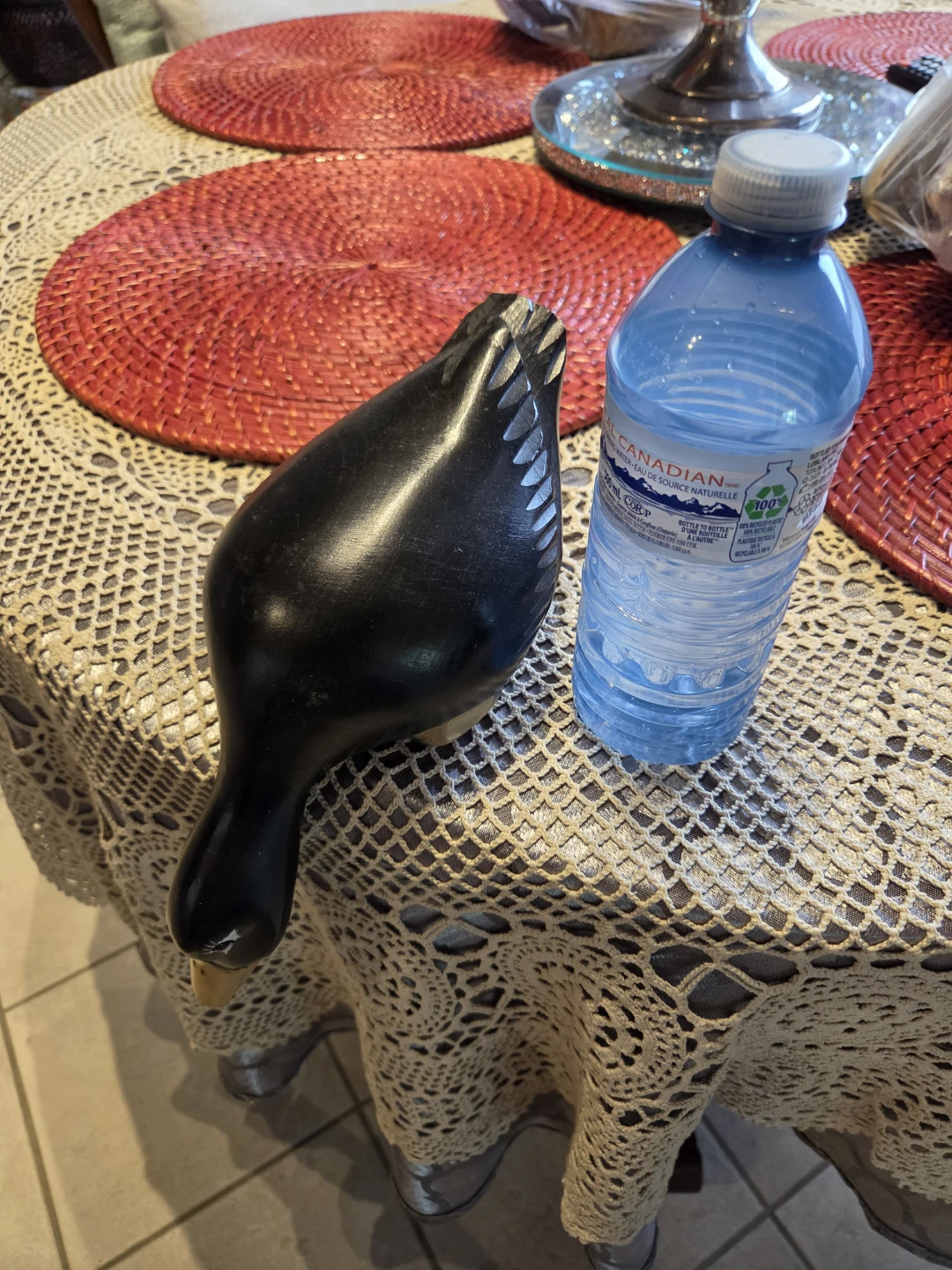 Black Wooden Duck Figurine - photo 3