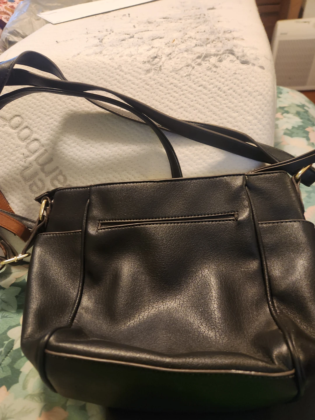 Liz Claiborne Black Faux Leather Crossbody Bag