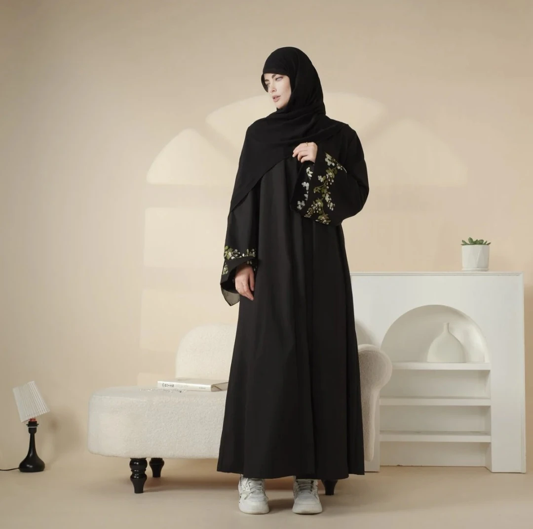 Black Embroidered Abaya from Mariams Collection Size SMALL