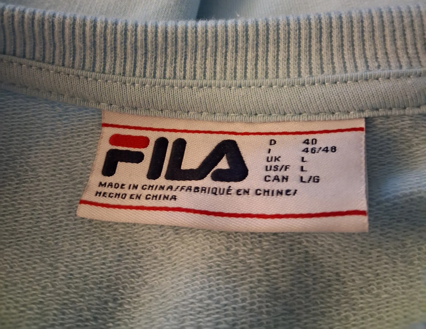 Fila Light Blue Crewneck Sweatshirt Size L - photo 2