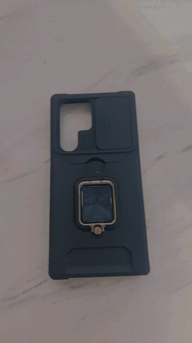 Black  Phone Case with Ring Holder and Camera Cover