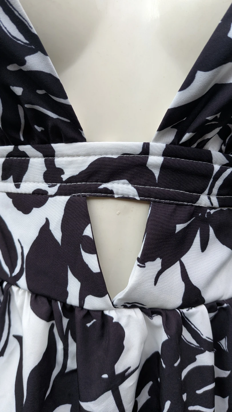 Black and White Floral Mini Dress SMALL New - photo 5