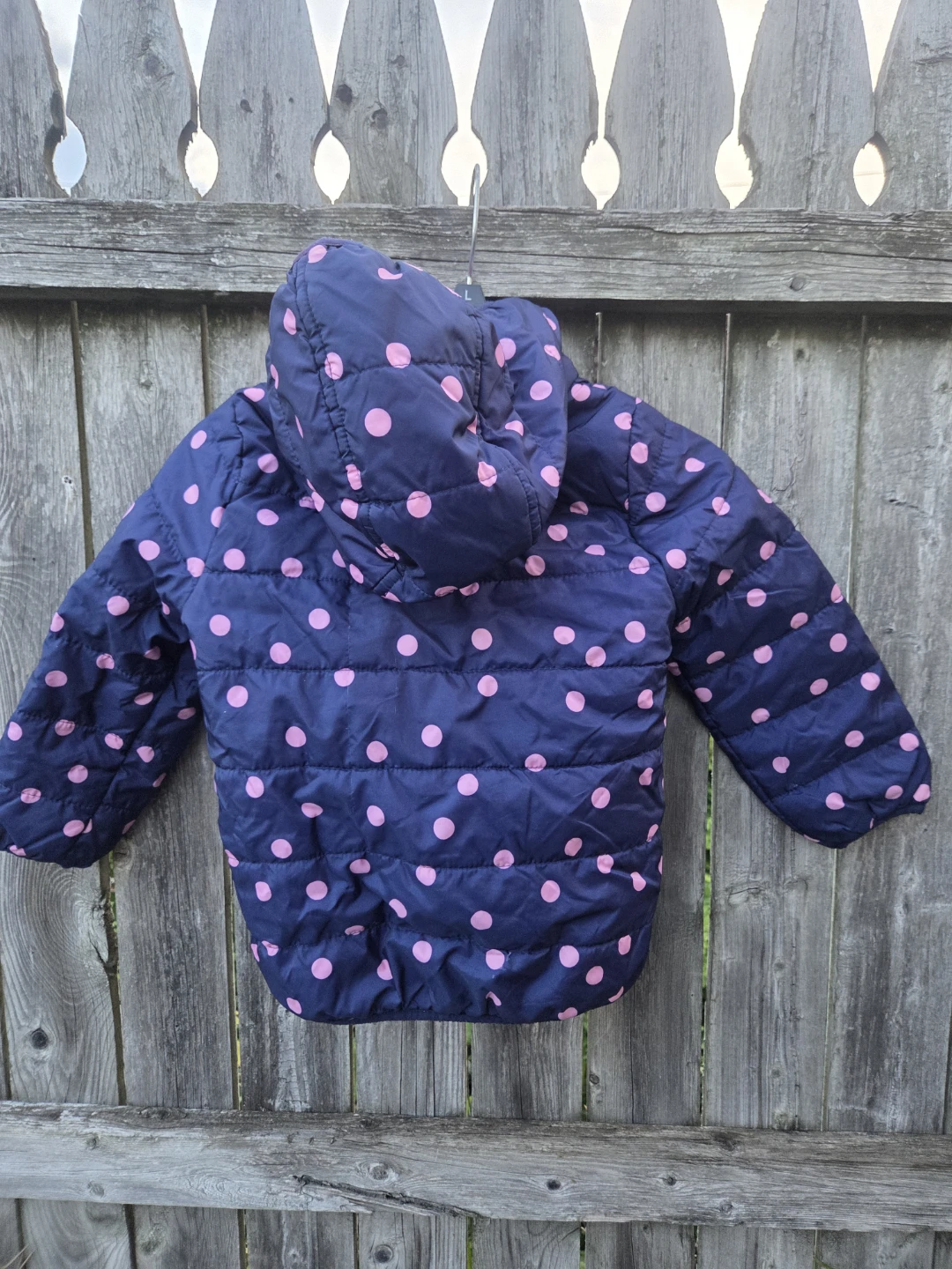 Carter's Girls' Navy & Pink Polka Dot Puffer Jacket Size 4T - photo 2