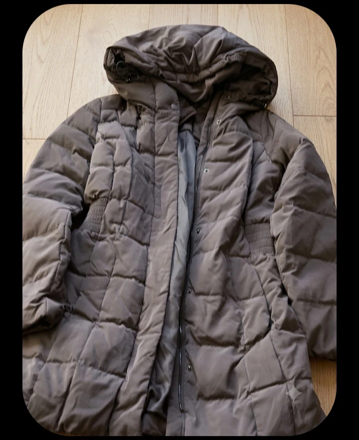 Brown Puffer Jacket with Hood