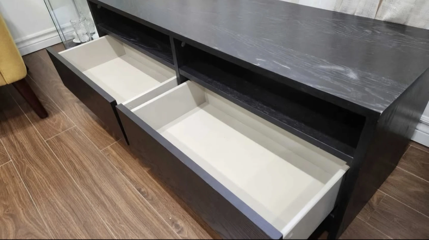Dark Wood TV Stand with Drawers - photo 2