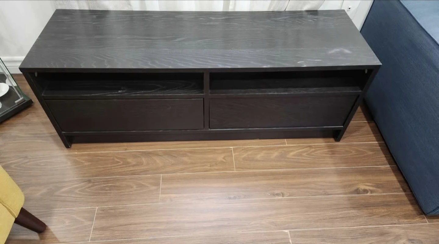 Dark Wood TV Stand with Drawers - photo 3