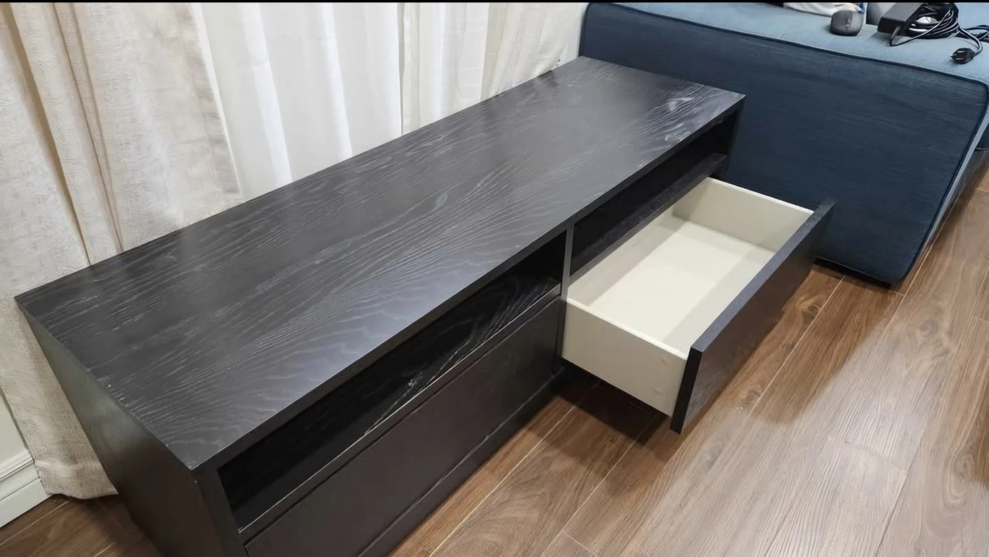 Dark Wood TV Stand with Drawers - photo 4