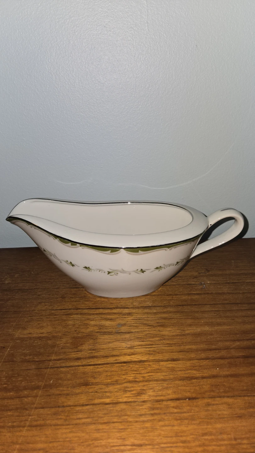 Vintage Fine China Gravy Boat - Green Bay Pattern