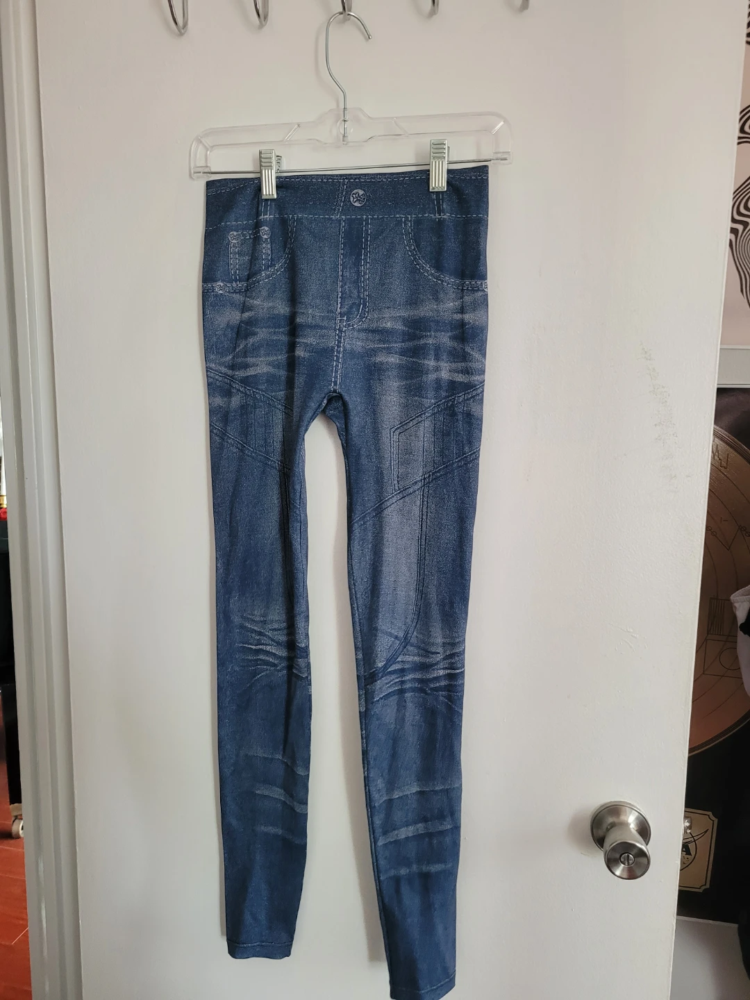 Blue Denim Print Jeggings