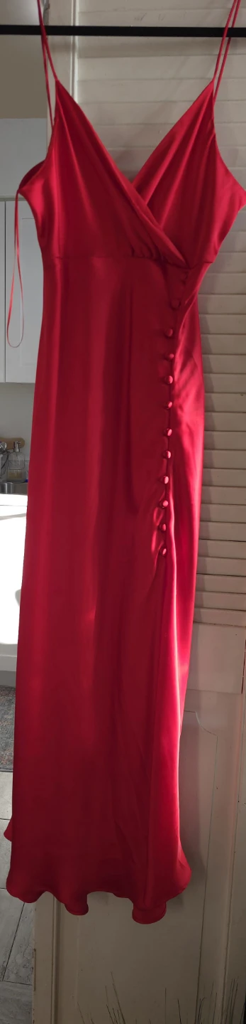 Red Satin Slip Dress
