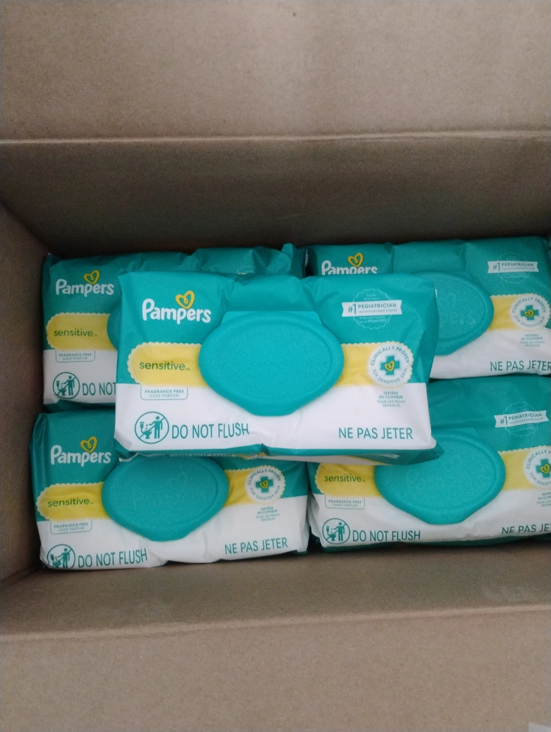 9 packs Pampers Sensitive Wipes