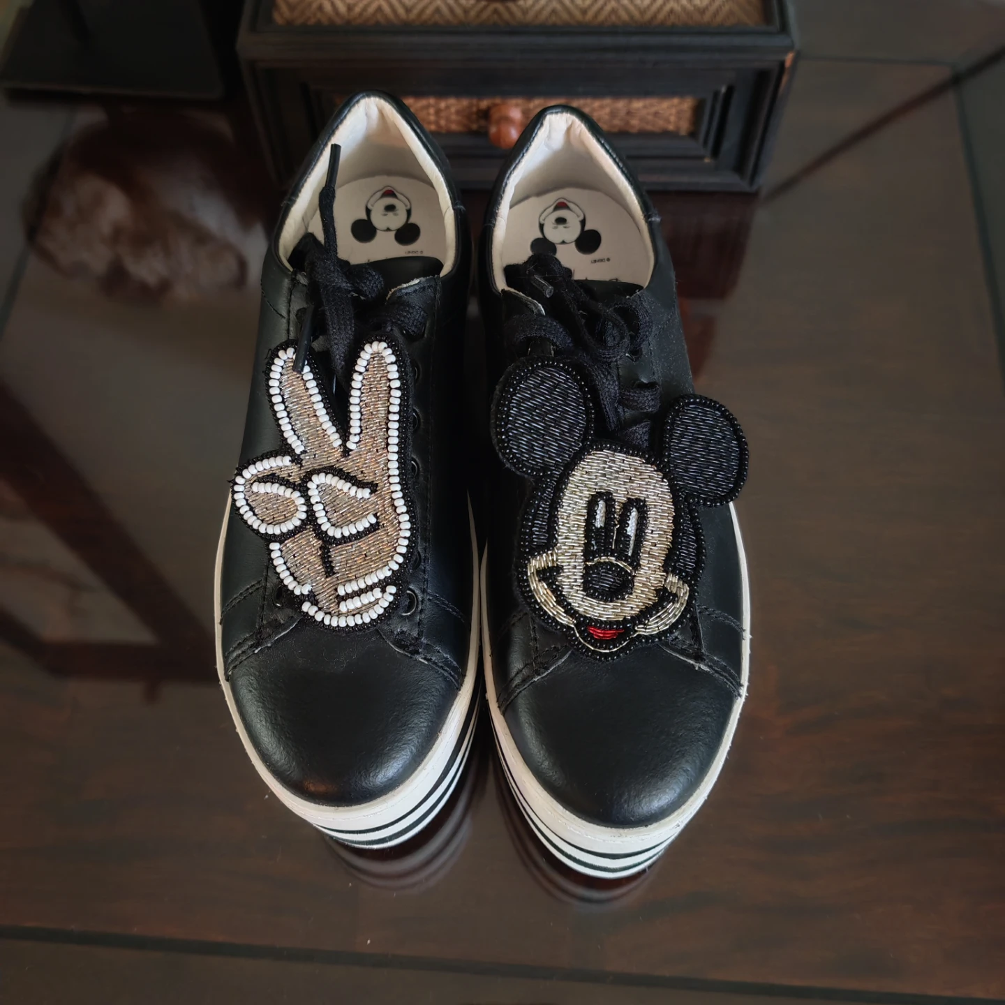 MOA Master of Arts x Disney leather  platform sneakers