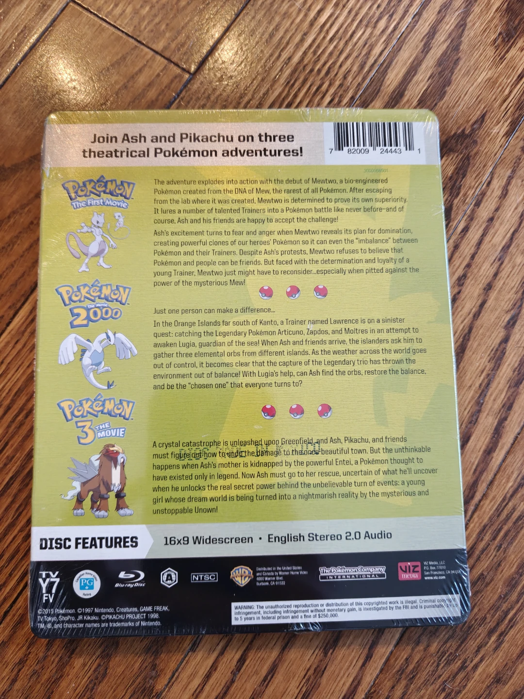 Pokemon 3 Movie Blu-Ray Steelbook collector's set (new, sealed) - photo 2