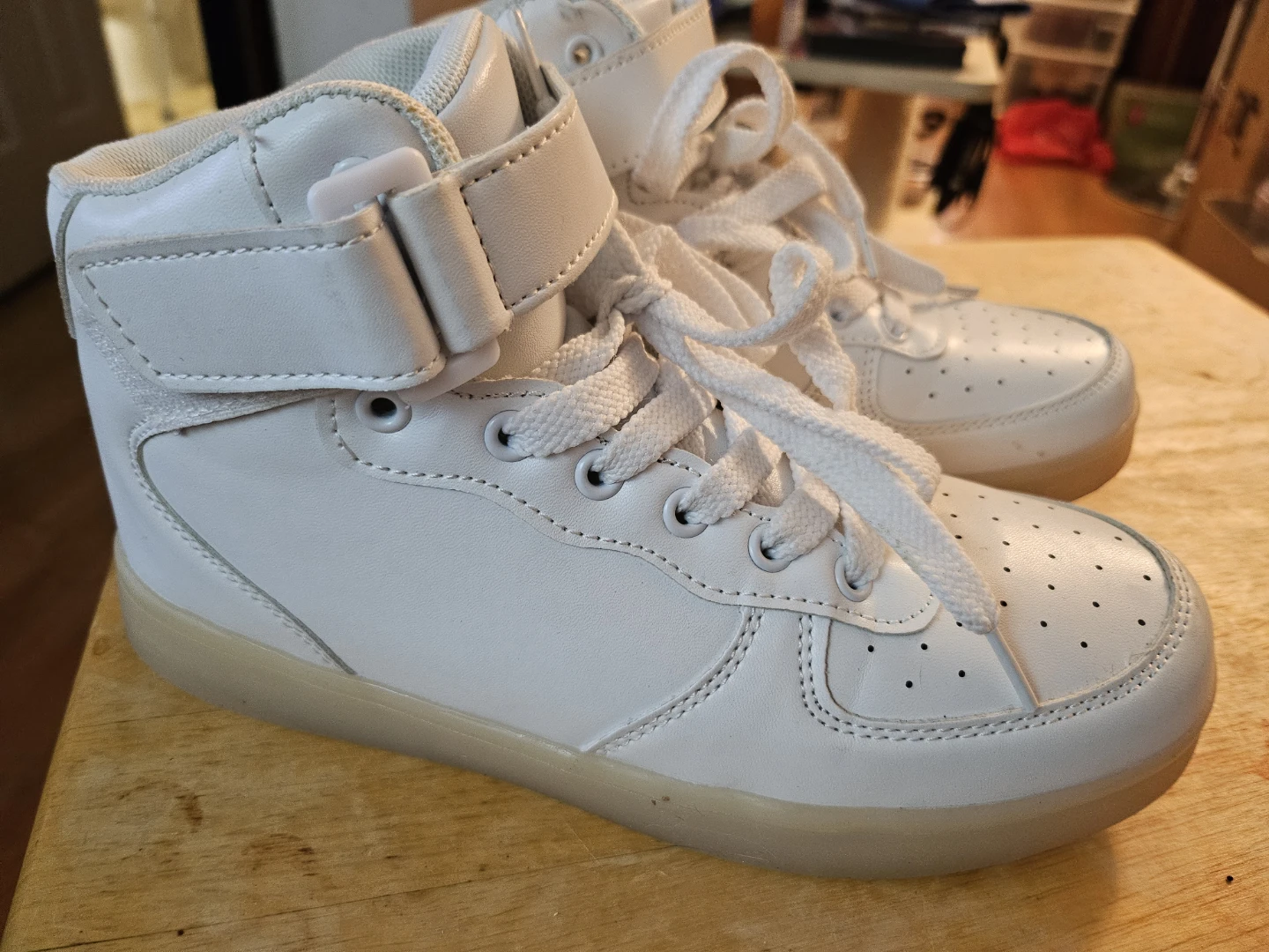 White High-Top Sneakers with LED  Lights - photo 2