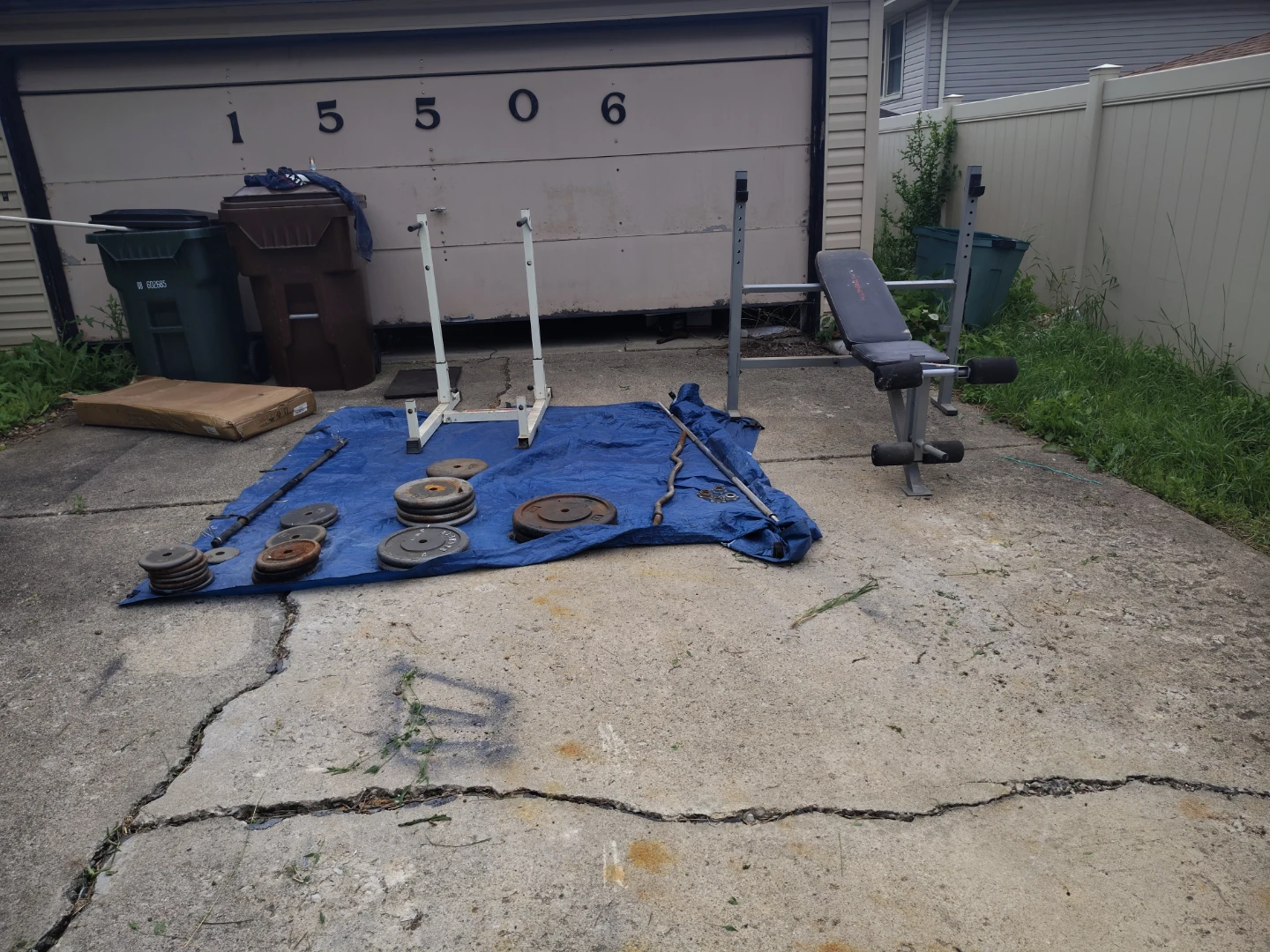 Weight Bench and Weight Plates Set