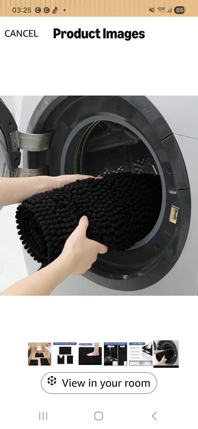 Black Bathroom Rug Set 3 Pieces - photo 4