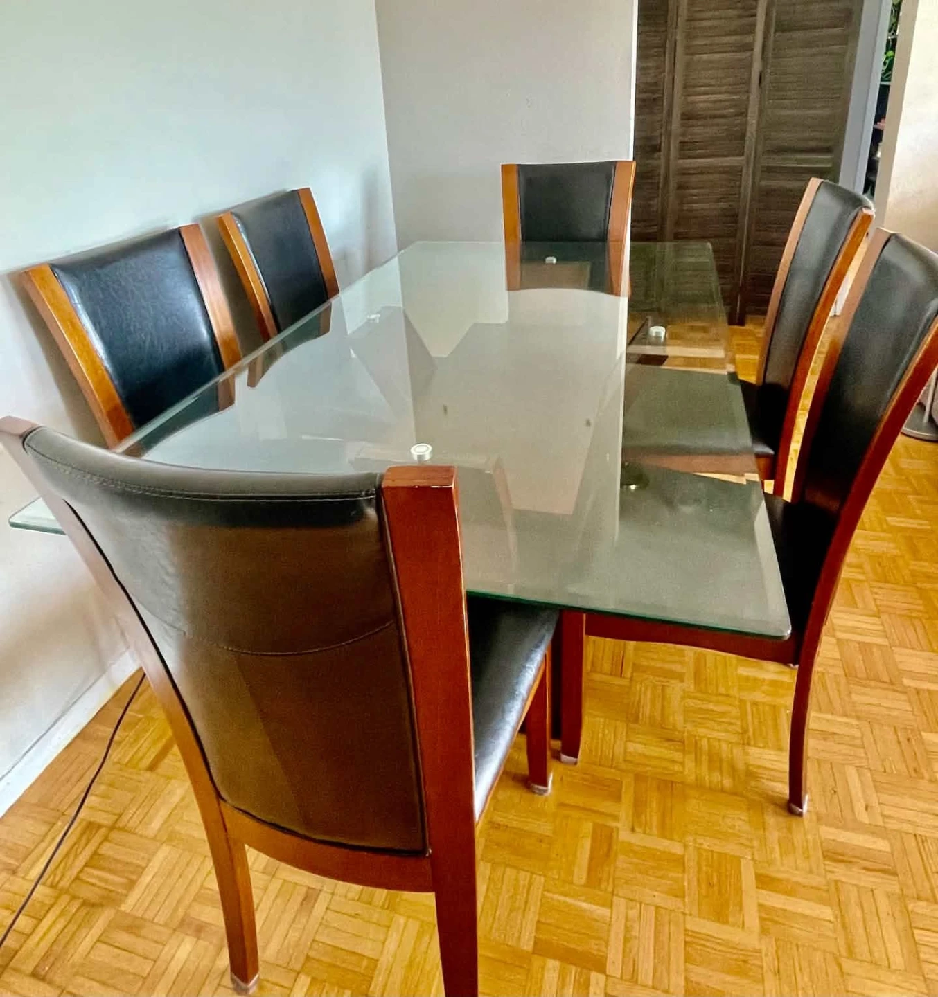 Glass Top Dining Table with 6 Chairs - photo 2