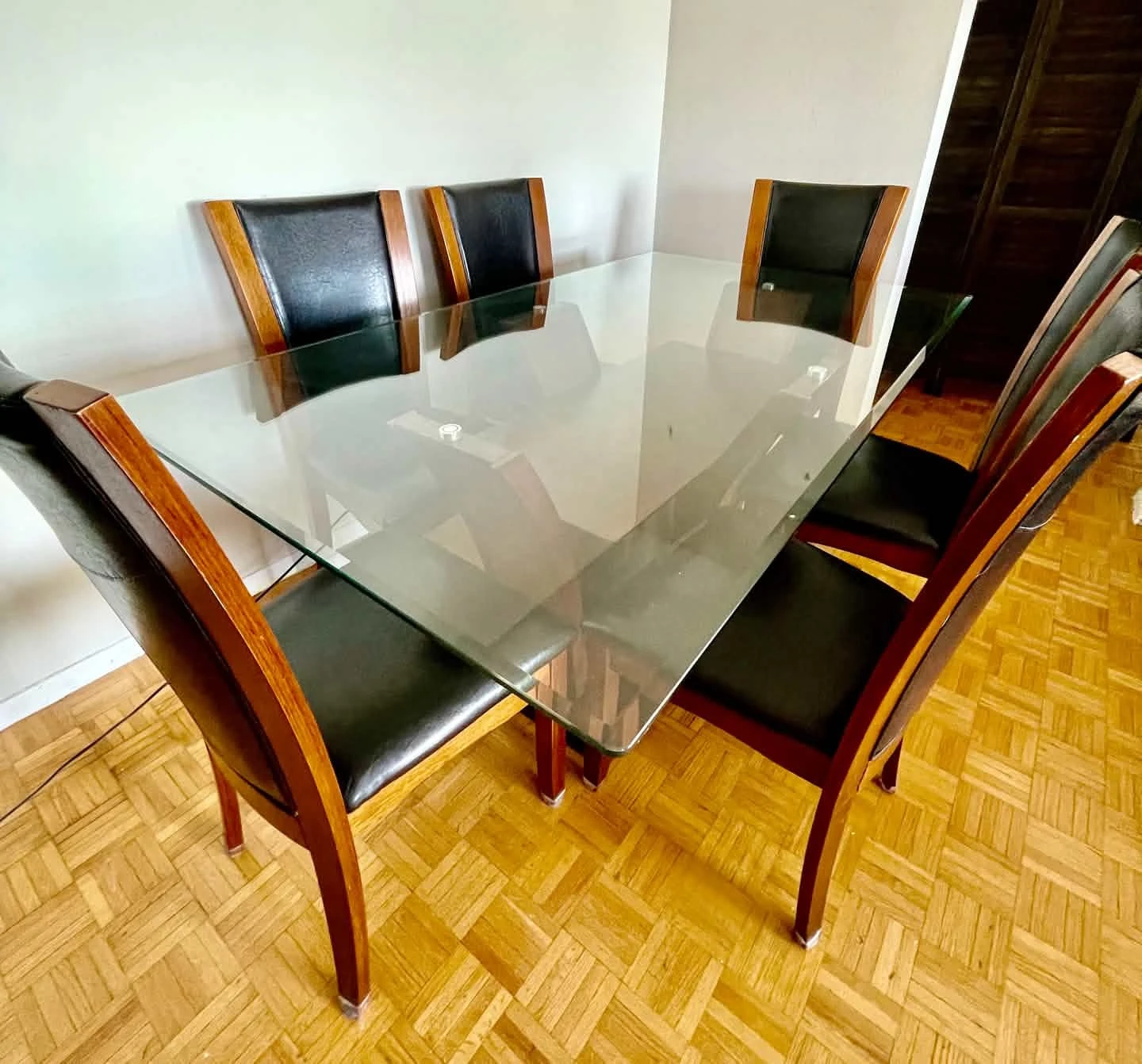 Glass Top Dining Table with 6 Chairs - photo 3