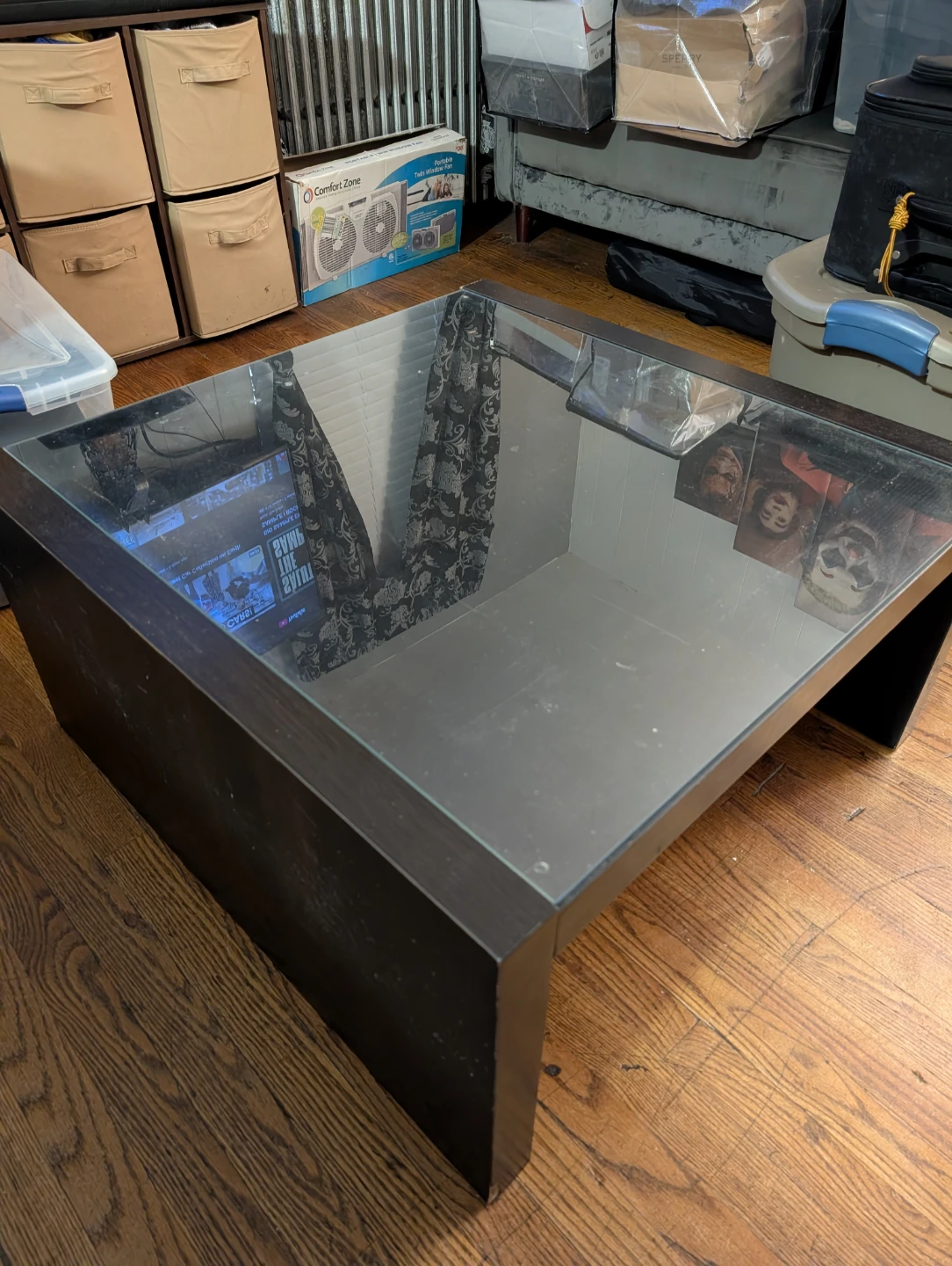 Square Coffee Table with Glass Top
