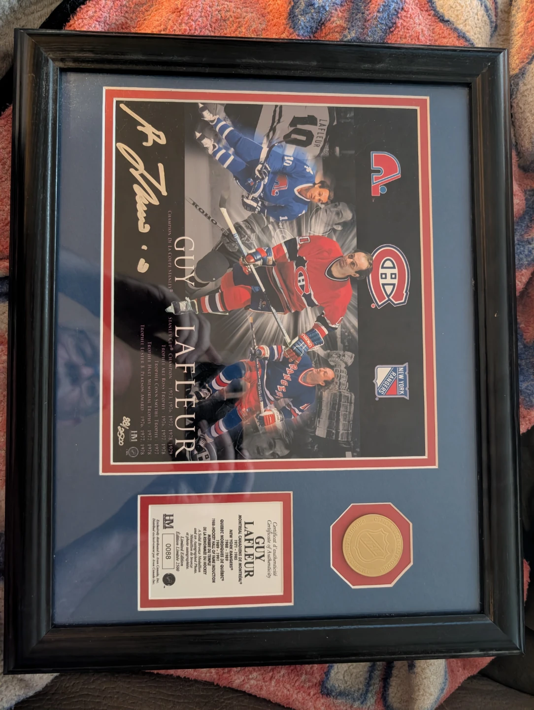 Guy Lafleur Autographed Framed Photo - Limited Edition 0088/2500