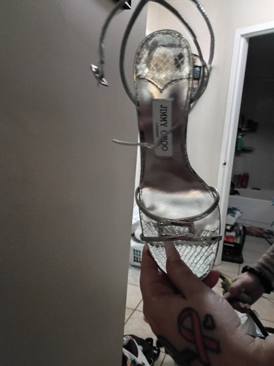 Jimmy Choo Silver Heeled Sandals - photo 3
