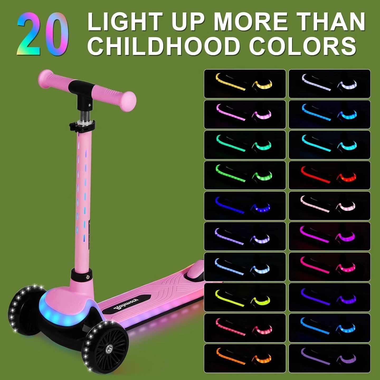 Ruhmory Pink 3-Wheel Scooter with Lights - photo 2